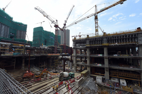 高鐵關鍵工程西九龍總站進度緩慢。（香港《大公報》資料圖片）