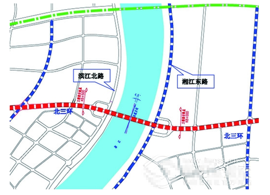 北三環(huán)湘江大橋：城區(qū)北部的新過(guò)江通道