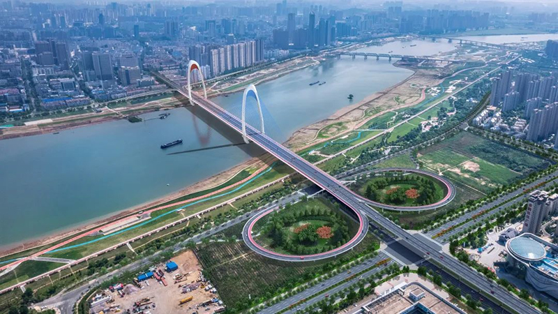 延安路大橋“蚌埠之門”效果圖。蚌埠市委宣傳部 供圖